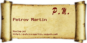 Petrov Martin névjegykártya